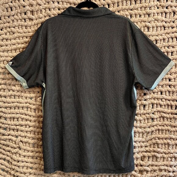 Adidas Dark Grey Polka Dot Golf Polo Shirt - Size Large - Picture 10 of 11